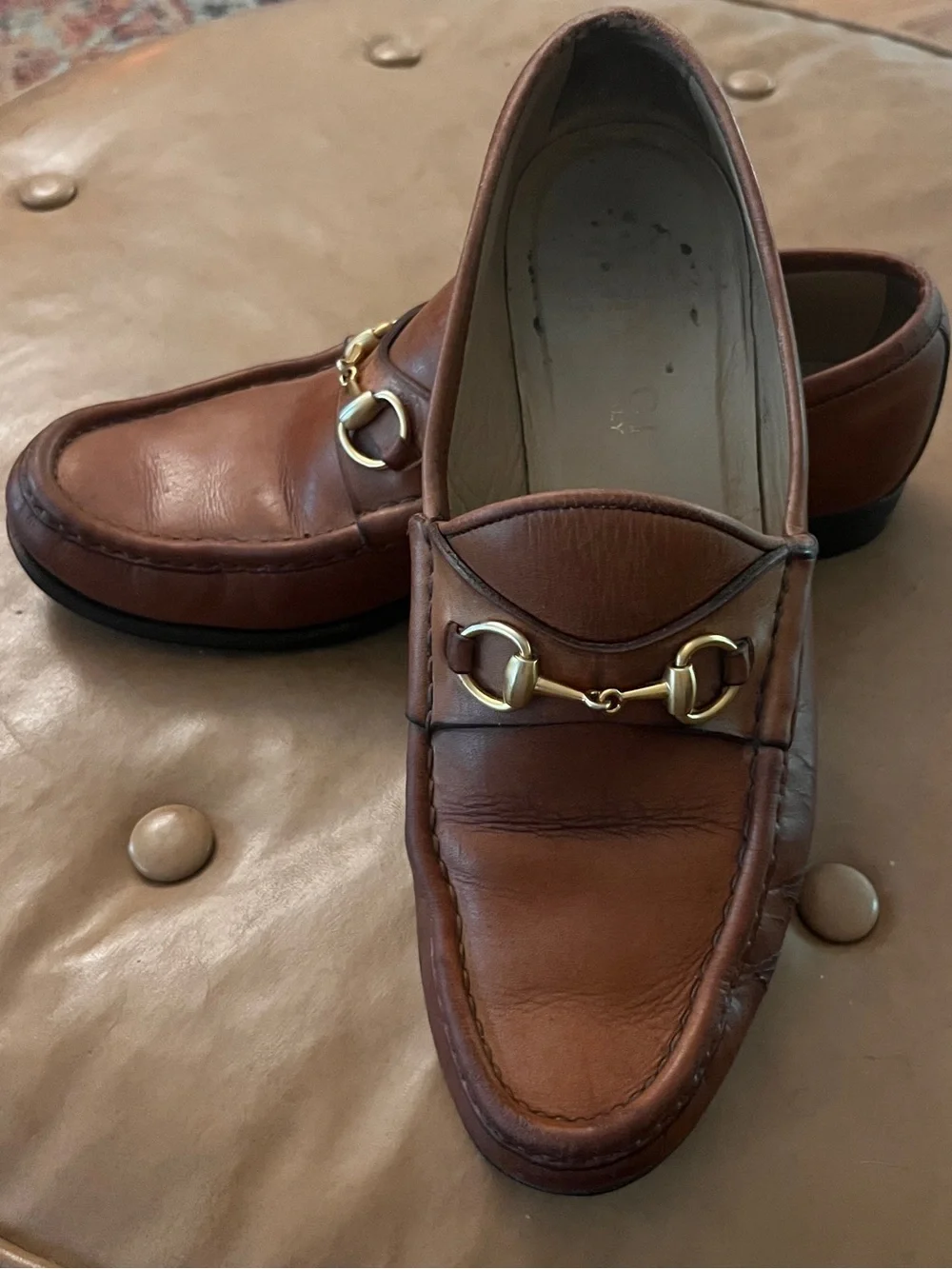 Gucci Men's Brown Leather Horsebit Loafers